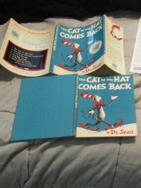 Lot of 2 HC/DJ DR SEUSS BOOKS Cat in the Hat Comes Back + Hatful of Seuss 5 Favs
